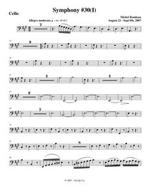 Partition violoncelles, Symphony No.30, A major, Rondeau, Michel