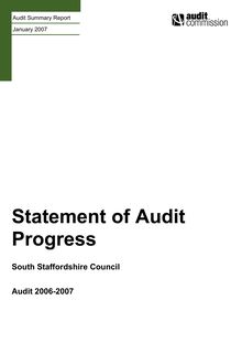 South Staffordshire Council - Statement of Audit Progress  FINAL 