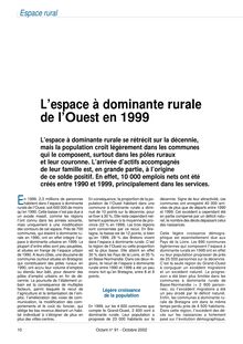 L espace à dominante rurale de l Ouest en 1999 (Octant n° 91)