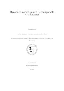 Dynamic coarse grained reconfigurable architectures [Elektronische Ressource] / presented by Basher Shehan