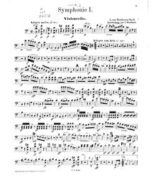 Partition violoncelle, Symphony No.1 en C, Op.21, C major, Beethoven, Ludwig van