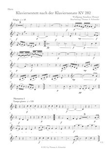 Partition cor (F), Piano Sonata No.4, E♭ major, Mozart, Wolfgang Amadeus