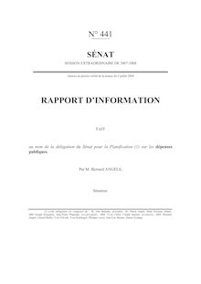 Rapport d information fait au nom de la Délégation du Sénat pour la planification sur les dépenses publiques
