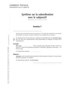 Construction de phrases interrogatives (directes / indirectes), Synthèse sur la subordination avec le subjonctif
