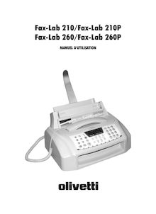 Notice Téléphone et Fax Olivetti  Fax-Lab 260