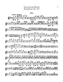 Partition flûte, Symphony No.83 en G minor, “La poule”, Sinfonia No.83