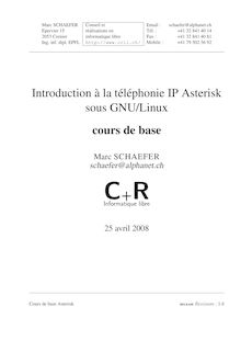 Introduction à la téléphonie IP Asterisk sous GNU/Linux cours ...