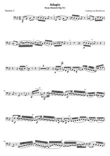 Partition basson 1, Sextet pour vents, Op.71, E♭ major, Beethoven, Ludwig van