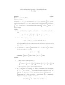 Corrigé du bac S 2007: Mathématique Obligatoire