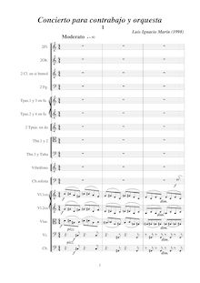 Partition , Moderato, Concierto para contrabajo y orchestre, Marín García, Luis Ignacio