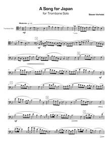 Partition complète (ténor Trombone, ténor clef), A Song pour Japan