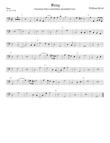 Partition viole de basse, 5 chansons, Byrd, William par William Byrd
