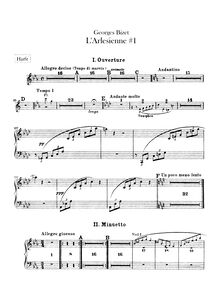 Partition harpe, L Arlésienne  No.1, Bizet, Georges