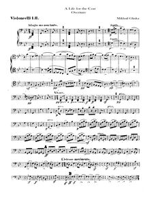 Partition violoncelles I / II, A Life pour pour Tsar, Ivan Susanin