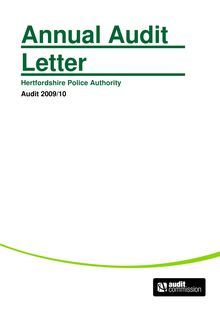 2009-2010 - Annual Audit Letter - Hertfordshire  Police v1.1 F2