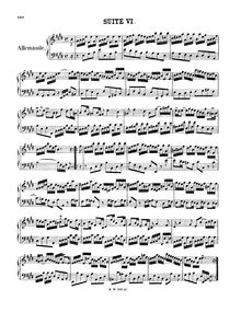 Partition No.6 en E major, BWV 817, 6 French , Bach, Johann Sebastian