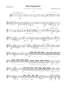 Partition violon 2, corde quintette, Streichquintett mit obligater Sopran-Vokalise im 2. Satz par Albin Fries