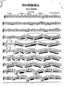 Partition flûte , partie, Ein Märchen, Konzertstück. Op.87, Terschak, Adolf