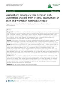 Associations among 25-year trends in diet, cholesterol and BMI from 140,000 observations in men and women in Northern Sweden
