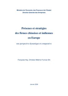 Présence et stratégies des firmes chinoises et indiennes en Europe : une perspective dynamique et comparative