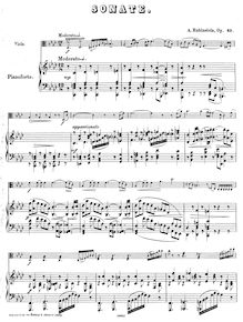 Partition de piano, viole de gambe Sonata en f minor, Op.49 par Anton Rubinstein