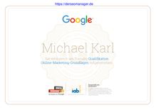 Online Marketing Zertifikat von Google