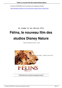 Félins, le nouveau film des studios Disney Nature - Critique