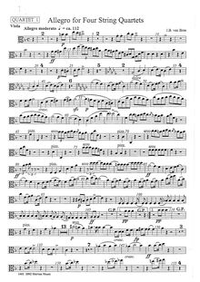 Partition quatuor I: viole de gambe, Allegro pour 4 corde quatuors
