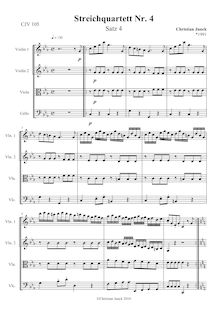 Partition Fourth mouvement, Streichquartett Nr.4, C major, Junck, Christian