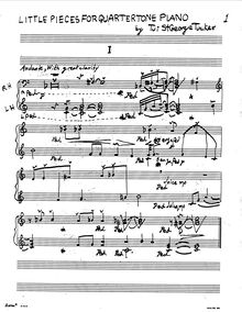 Partition complète, Little pièces pour Quartertone Piano, St. George Tucker, Tui