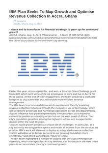 IBM Plan Seeks To Map Growth and Optimise Revenue Collection In Accra, Ghana