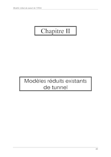 Modèles réduits existants de tunnel