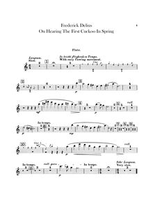 Partition flûte, 2 pièces pour petit orchestre, Delius, Frederick