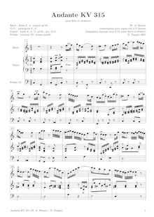 Partition complète, Andante, C major, Mozart, Wolfgang Amadeus par Wolfgang Amadeus Mozart