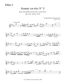 Partition flûte 1, 6 Trio sonates, Sonates en trio pour trois flûtes traversières sans basse