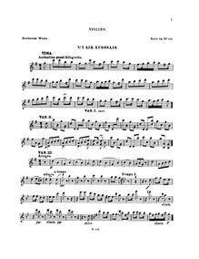 Partition de violon (alternate), 6 National Airs avec Variations