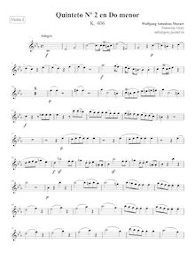 Partition violon I, corde quintette No.2, C minor, Mozart, Wolfgang Amadeus par Wolfgang Amadeus Mozart