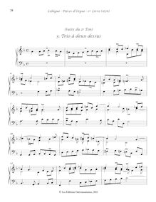Partition , Trio à deux dessus, Livre d orgue No.1, Premier Livre d Orgue