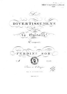Partition complète, 6 Divertissements, Op.8, Sor, Fernando