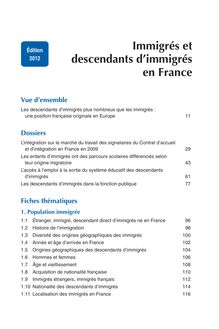 Sommaire - Immigrés et descendants d immigrés en France - Insee Références - Édition 2012
