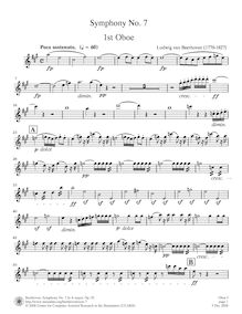 Partition hautbois 1, Symphony No.7, A major, Beethoven, Ludwig van