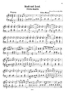 Partition Transcription pour piano solo - complete, Stadt und Land, Op.322