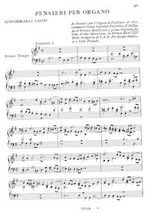 Partition complète, Pensieri per Organo, Casini, Giovanni Maria