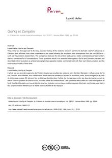 Gor kij et Zamjatin - article ; n°1 ; vol.29, pg 53-66