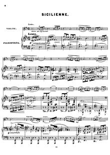 Partition de piano,  pour violon et Piano, D major, Bargiel, Woldemar
