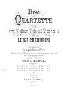 Partition violon 1, corde quatuor No.5, F major, Cherubini, Luigi