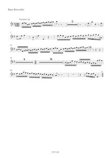 Partition Var.26 - basse enregistrement , Goldberg-Variationen, Goldberg Variations ; Aria mit 30 Veränderungen ; Clavier-Übung IV