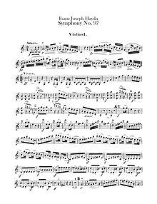 Partition violons I, Symphony No.97 en C major, Sinfonia No.97, Haydn, Joseph
