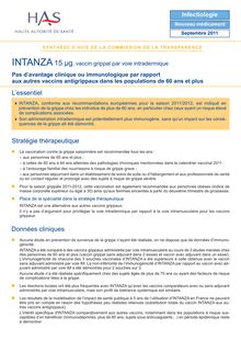 INTANZA - INTANZA 21092011SYNTHESE CT8577