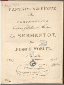 Partition complète, Fantasy et Fugue, Op.9, D minor, Woelfl, Joseph